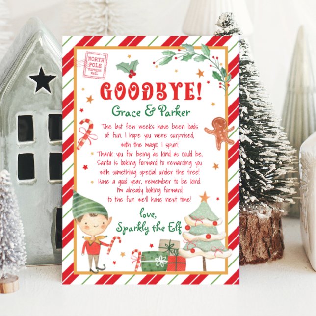 Goodbye Letter from Your Christmas Elf Invitation (Letter from your Christmas Elf. Personalize your Christmas Elf letter, download and print from home.)