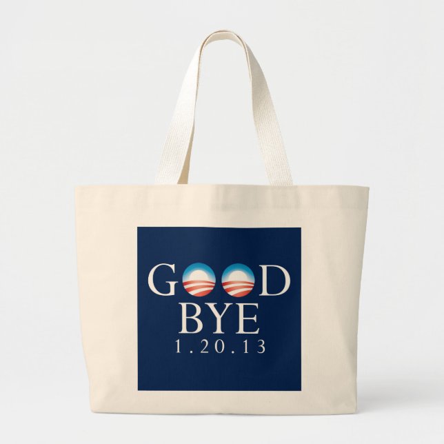 GOODBYE Obama Large Tote Bag (Front)