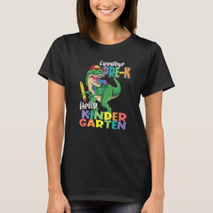 Goodbye Pre K Hello Kindergarten Last Day Dinosaur T-Shirt
