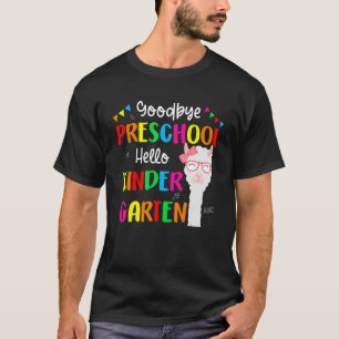 Goodbye Preschool Hello Kindergarten Llama Girls 2 T-Shirt