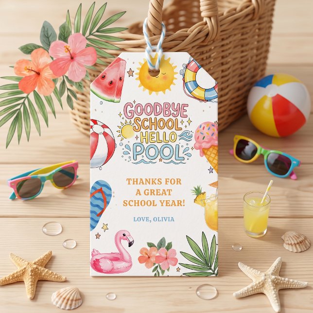 Goodbye School Hello Pool Gift Tags (Creator Uploaded)