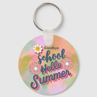 Goodbye School Hello Summer Doughnut Art Key Ring