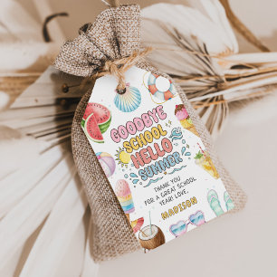 Goodbye School, Hello Summer, End of School Gift  Tags