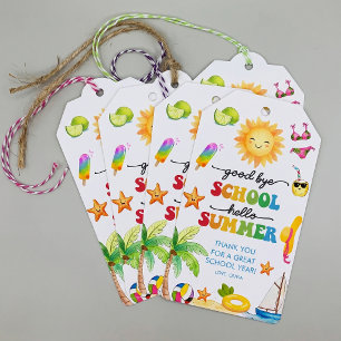 Goodbye School Hello Summer Party Gift Tags