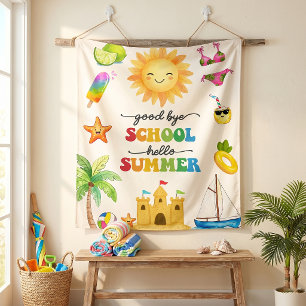 Goodbye School Hello Summer Party Tapestry
