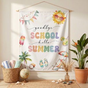 Goodbye School Hello Summer Party Tapestry