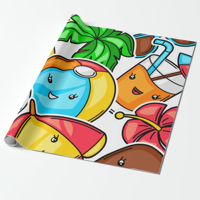  Goodbye School Hello Summer Time And Fun   Wrapping Paper (Unrolled)