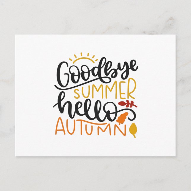 Goodbye summer hello autumn postcard (Front)