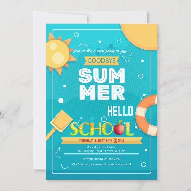 Goodbye Summer Invitation (Front)