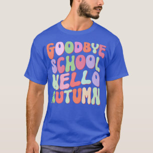 Goodbye Summer Welcome Autumn Maple Flamingo Leaf T-Shirt
