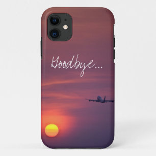 Goodbye sunset aeroplane wanderlust traveller hips iPhone 11 case