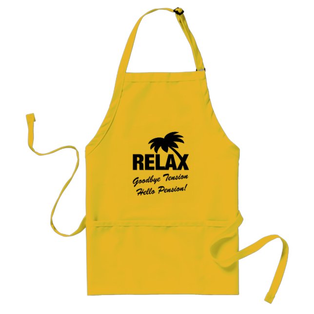 Goodbye tension hello pension retirement BBQ apron (Front)