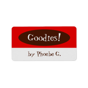 Goodies Red and Brown Kitchen Labels
