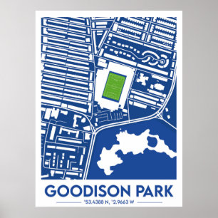 Goodison Park Stadium Map Design Poster