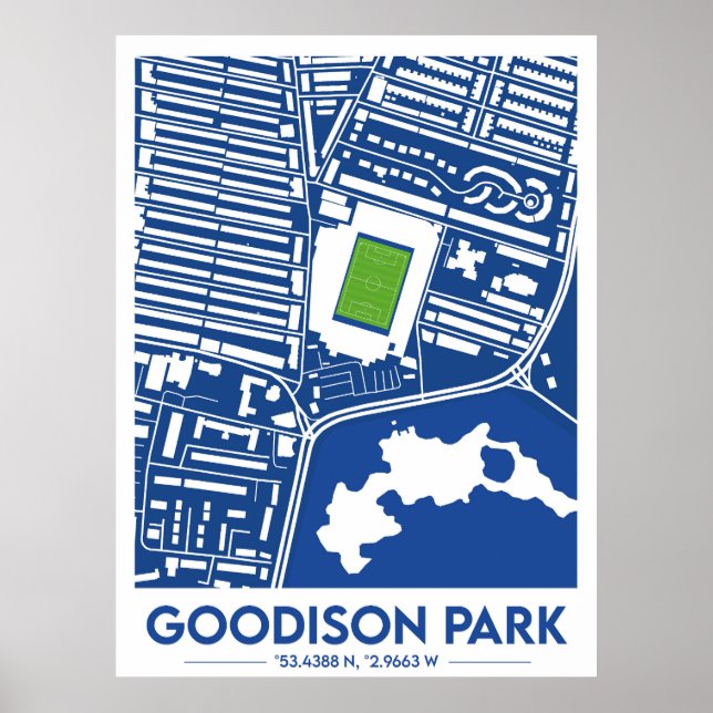 Goodison Park Stadium Map Design Poster (Front)