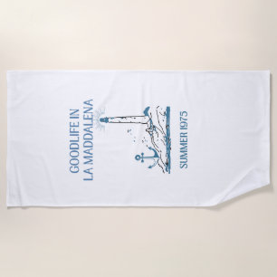 Goodlife La Maddalena 1975 Lighthouse Beach Towel