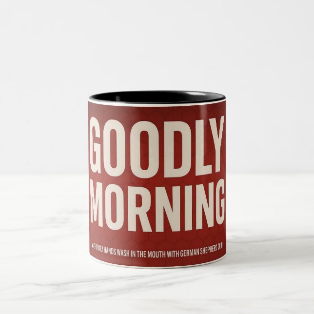 goodly morning bold red coffee mug (Center)