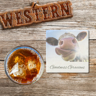 Goodness Gracious | Southern Quote | Cow Stone Coaster