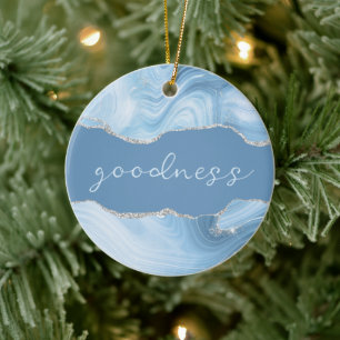 Goodness Inspirational Agate Christmas Ornament