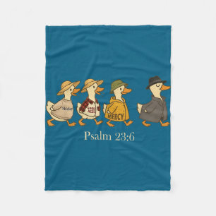 Goodness mercy psalm 23_6 goose christian faith fleece blanket