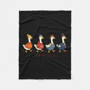 Goodness Mercy Psalm 23_6 Goose Christian Faith Fleece Blanket