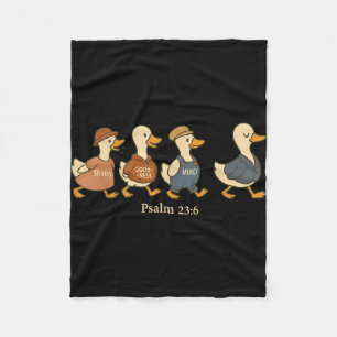Goodness mercy psalm 23_6 goose christian humour fleece blanket
