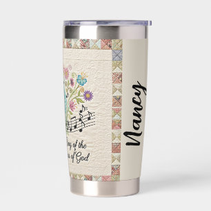 Goodness of God quilted look personalised Insulated Tumbler
