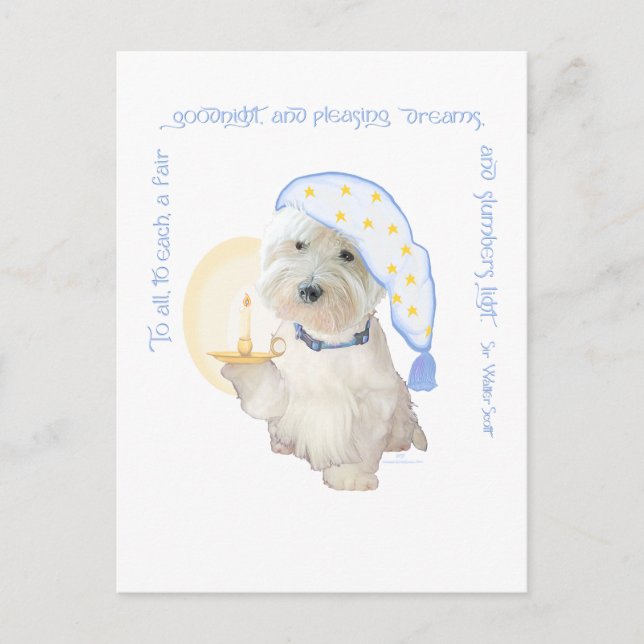 Goodnight Blue Postcard (Front)