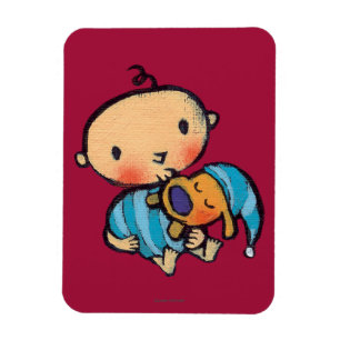 Goodnight Kisses Adorable Puppy in Blue Pyjamas Magnet