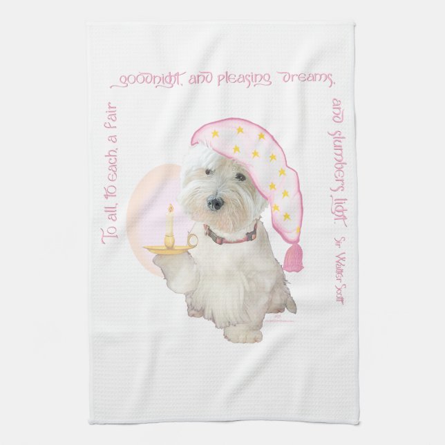 Goodnight Pink Tea Towel (Vertical)
