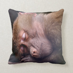 Goodnight Sleepy Monkey Animal Throw Pillow