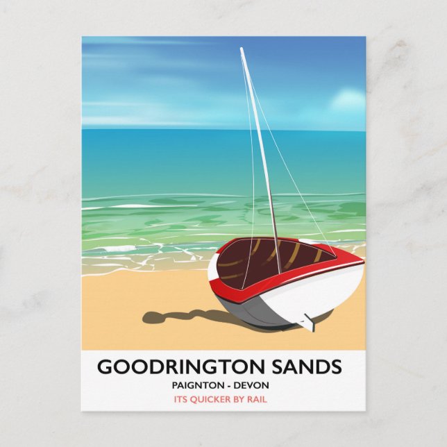 Goodrington Sands Devon vintage travel poster Postcard (Front)