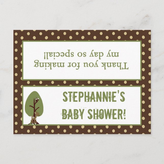 Goody Bag Topper Enchanted Hollow Woodland Forest Invitation Postcard (Front)