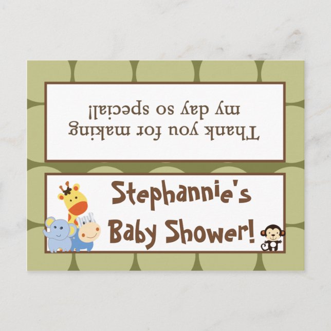 Goody Bag Topper Jungle Play Invitation Postcard (Front)
