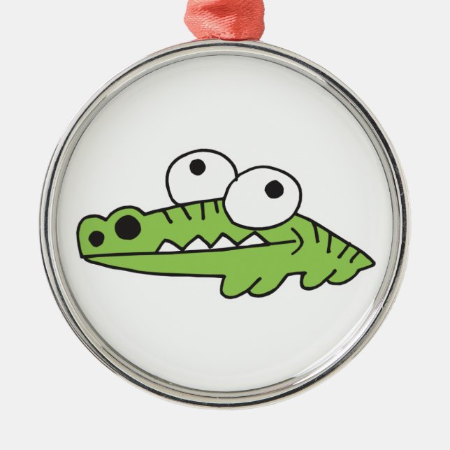 goofy baby alligator metal ornament (Front)