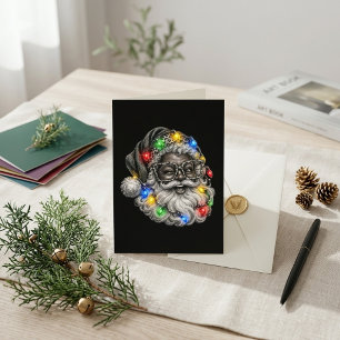 Goofy Black Santa Claus with Christmas Cheer Card