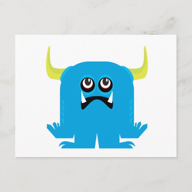 goofy blue monster postcard (Front)