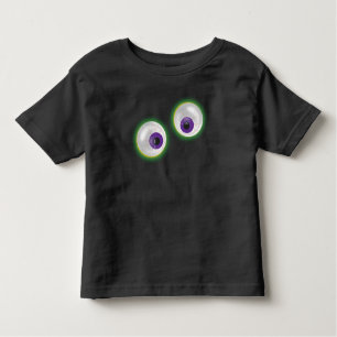Goofy Cartoon Ghost Eyeballs Eyes Halloween Toddler T-Shirt