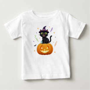 GOOFY CAT ON A PUMPKIN BABY T-Shirt