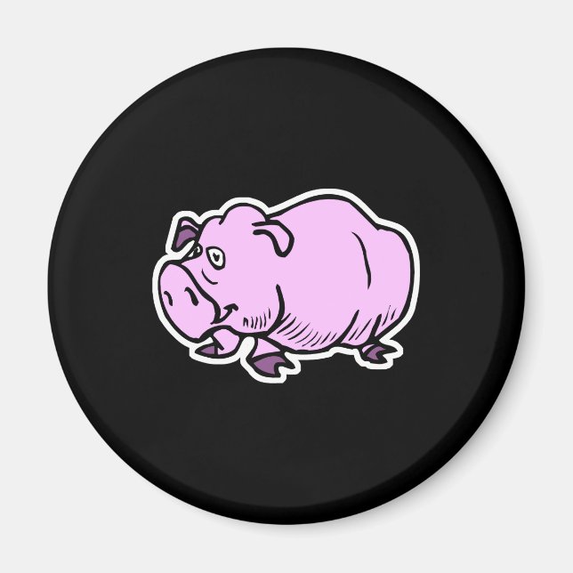 goofy chubby pig magnet (Front)