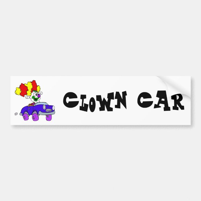 Goofy Clown in little car Bumper Sticker (Front)