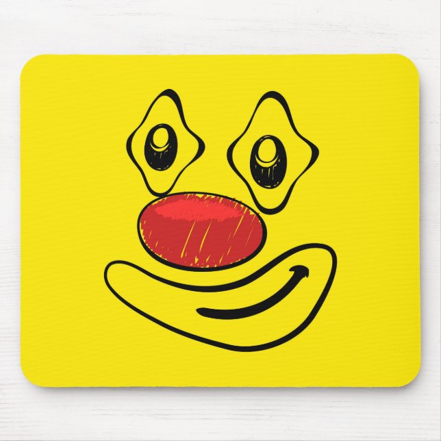 Goofy Clown Yellow Face Mouse Pad (Front)