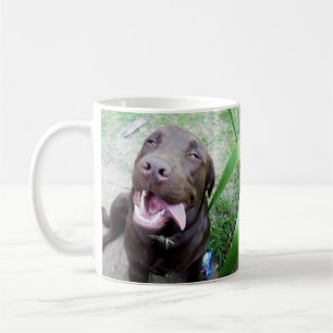 Goofy Delights: Chocolate Brown Labrador Puppy, Coffee Mug