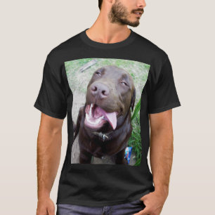 Goofy Delights: Chocolate Brown Labrador Puppy, T-Shirt