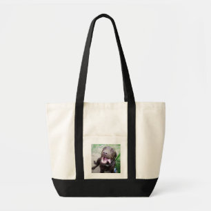 Goofy Delights: Chocolate Brown Labrador Puppy, Tote Bag
