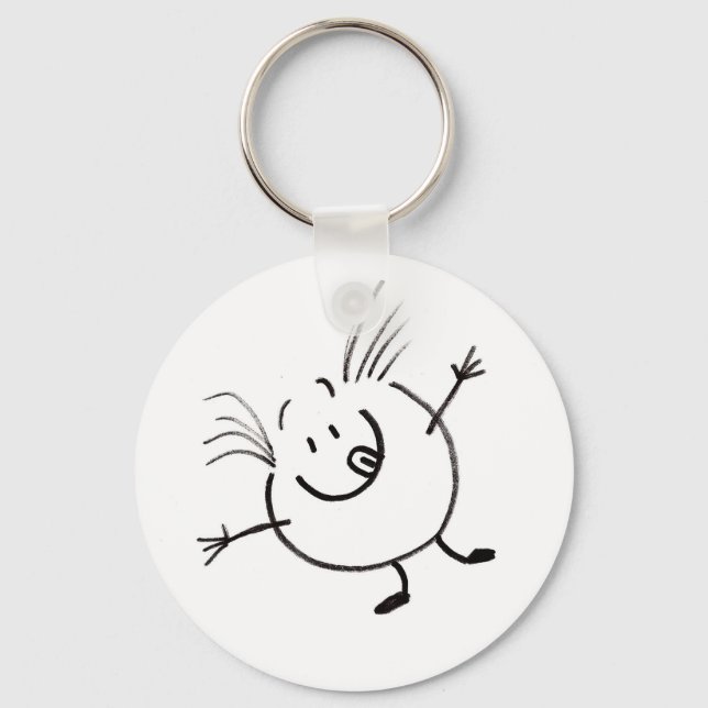Goofy Doodle Guy Keychain (Front)