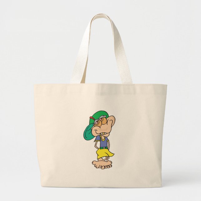 goofy geek troll large tote bag (Front)