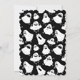 Goofy Ghosts Flat Greeting Card