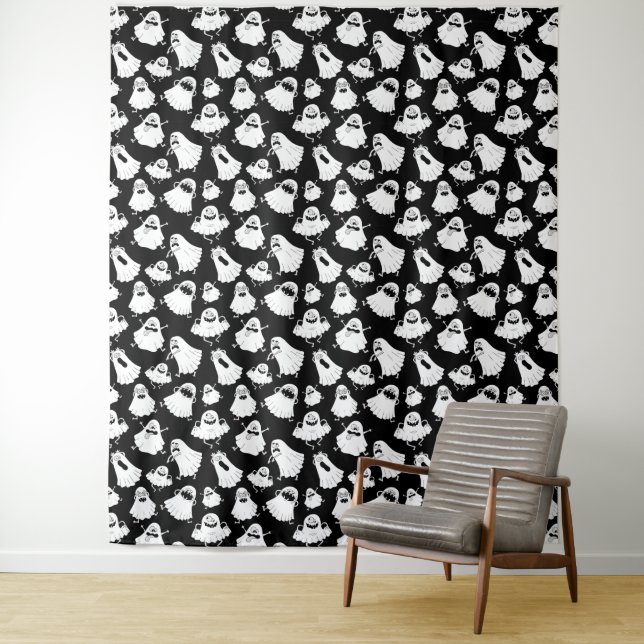 Goofy Ghosts Tapestry (In Situ)