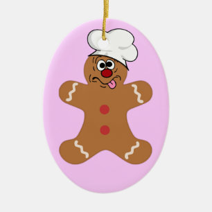 Goofy Gingerbread Men the Best Christmas Guests Ceramic Ornament